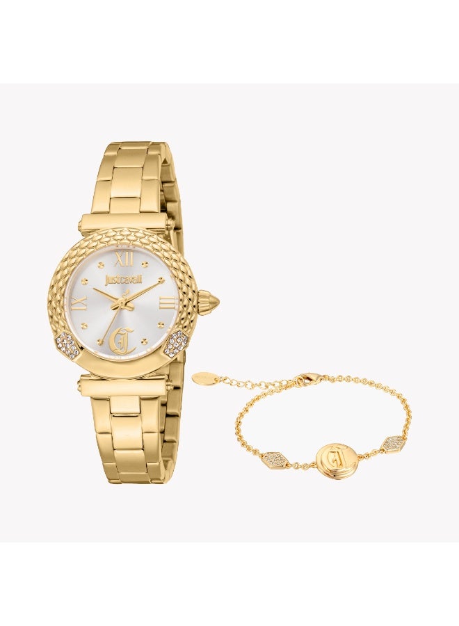 جاست كافالي ساعة نسائية من جاست كافاللي JC1L332M0055 - أنيقة جريئة باللونين الذهبيي والفضي مع لمسة من الأناقة العصرية. - Image 3