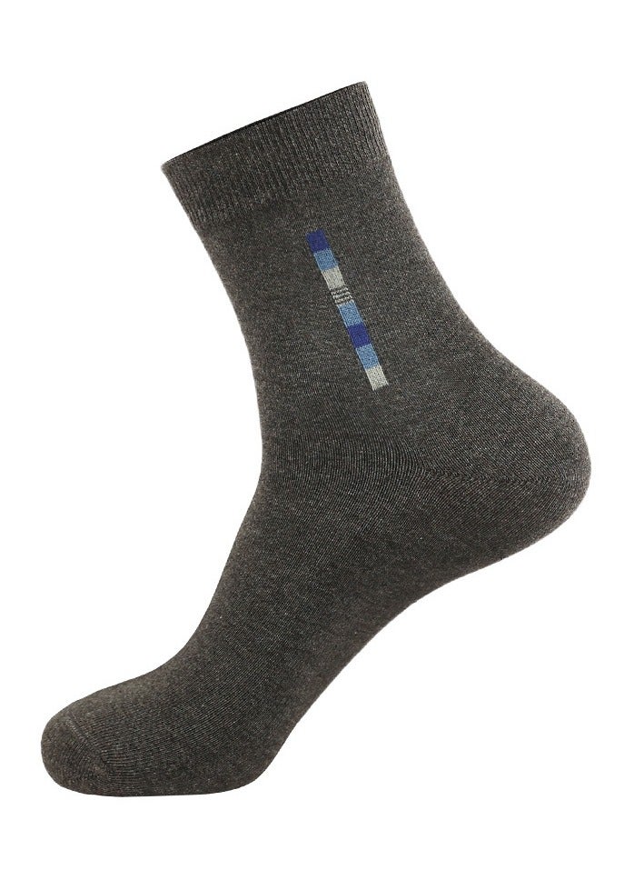 infino Men's 100% Cotton Mid-calf Socks: Mid-calf Socks, Dress Socks, Moisture Wicking, All Seasons, 100% Cotton, Sweat Wicking and Odor Resistant, Casual Fashion (5 Pairs, Dark Grey)  - Image 1