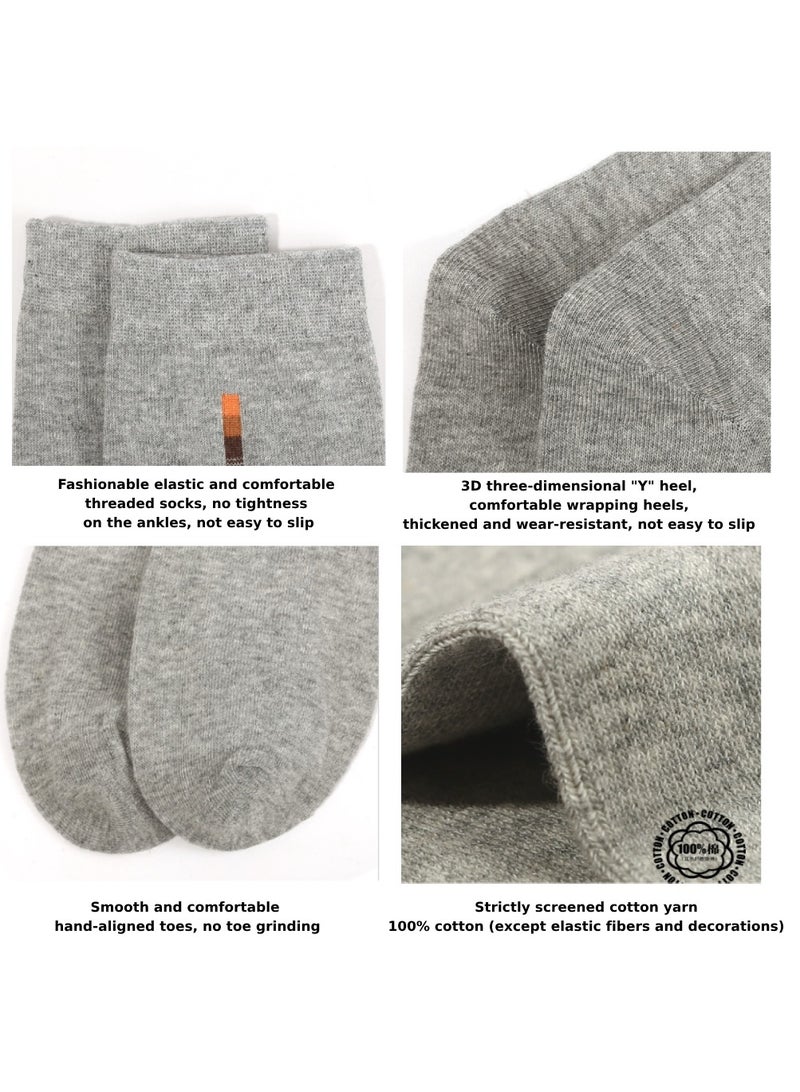 infino Men's 100% Cotton Mid-calf Socks: Mid-calf Socks, Dress Socks, Moisture Wicking, All Seasons, 100% Cotton, Sweat Wicking and Odor Resistant, Casual Fashion (5 Pairs, Dark Grey)  - Image 4