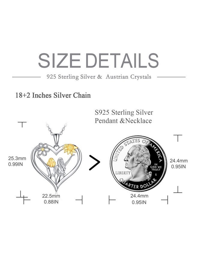 AOBOCO Sterling Silver Sisters Necklace From Sister Mothers Day Jewelry Gifts For Female Friends - Image 3