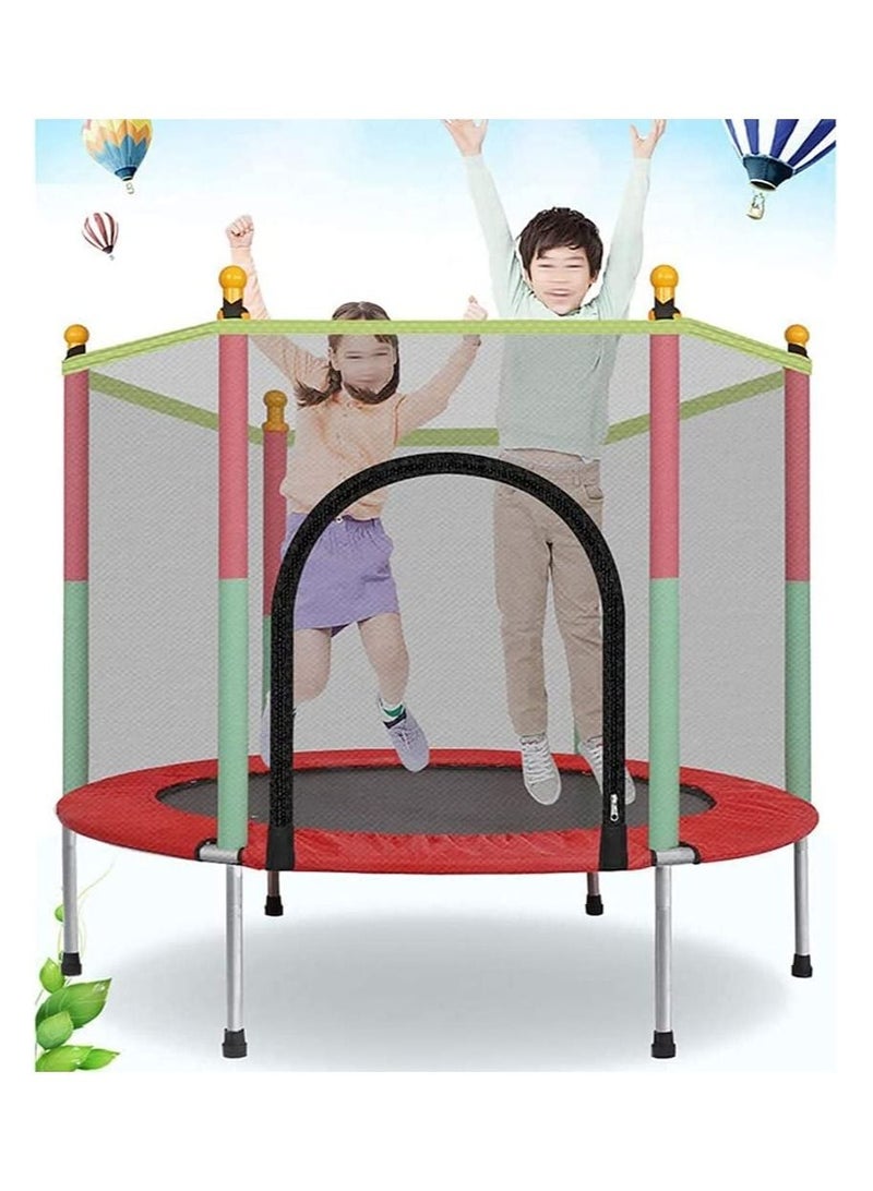 DubaiGallery ترامبولين أطفال عالي الجودة سرير قفز داخلي للرضع للياقة البدنية للبالغين مع شبكة حماية ملعب لعبة عائلية - Image 3