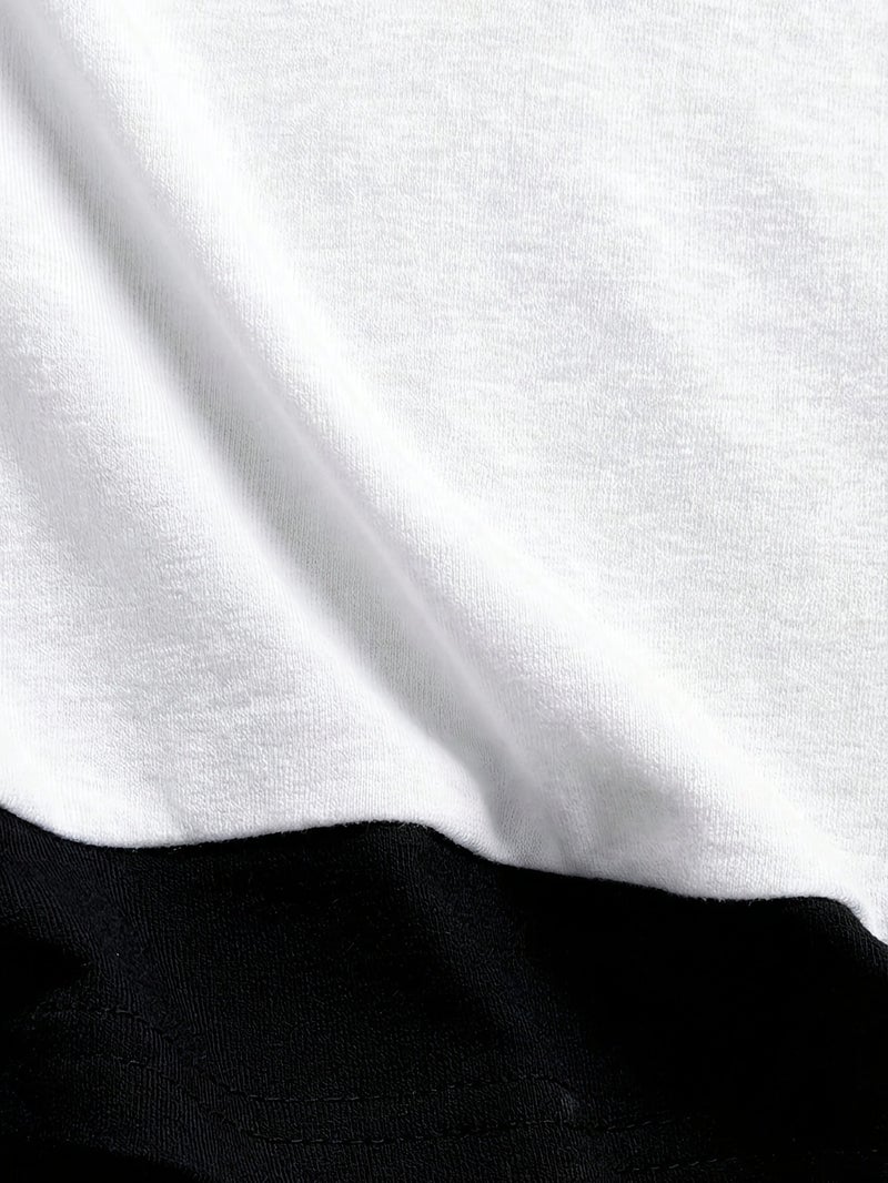 Women'S Summer Fake Two - Piece Off - The - Shoulder Halter Short - Sleeved T - Shirt, Fashionable And Versatile, Slim - Fit And Hot Short Top for Junior And Senior High - White+black / XS - Image 5