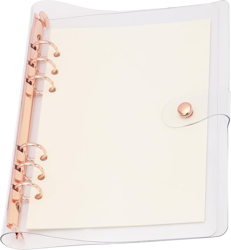 SICCOMA A5 6-Ring Binder Cover for Loose Leaf PVC Clear A5 Planner Cover Notebook Binder Refillable Notebook Shell (6.7”x9.2”) for 6-Ring Planner Pages (Inner Paper Not Included) - Image 4