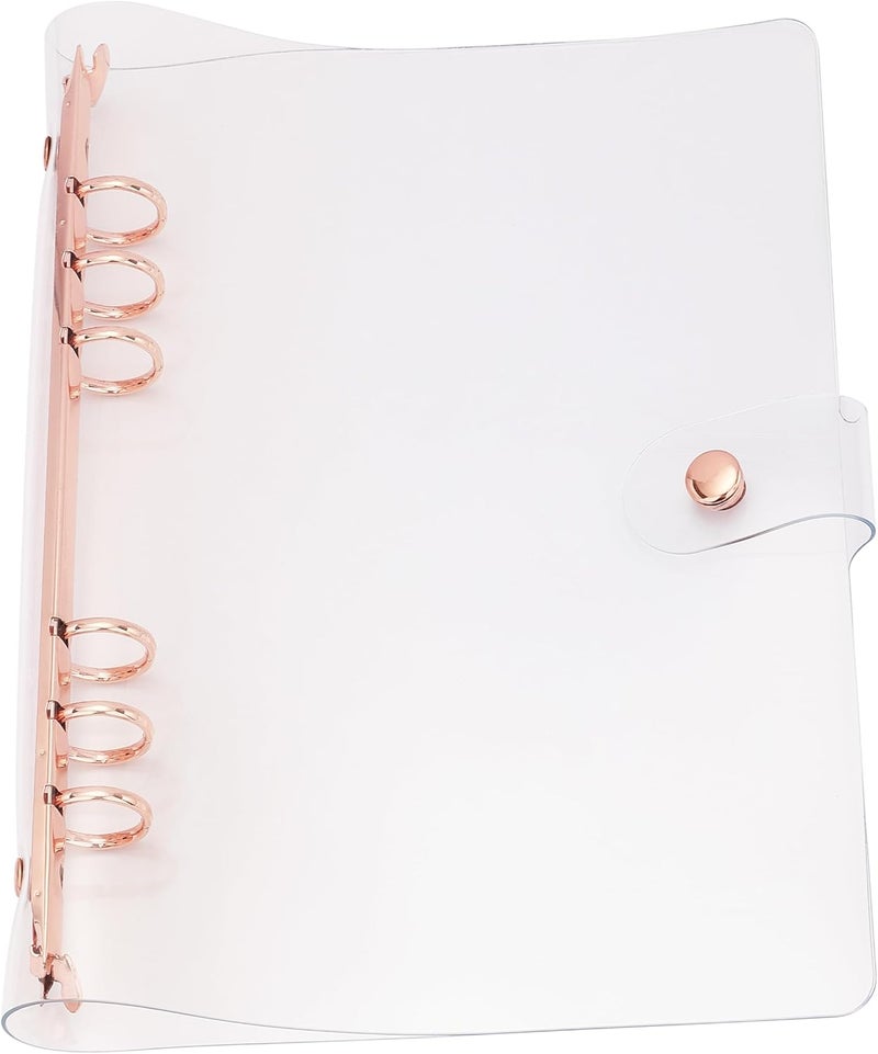 SICCOMA A5 6-Ring Binder Cover for Loose Leaf PVC Clear A5 Planner Cover Notebook Binder Refillable Notebook Shell (6.7”x9.2”) for 6-Ring Planner Pages (Inner Paper Not Included) - Image 1