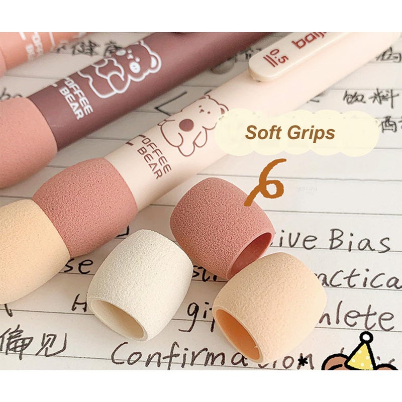 MOZXIRZ 4 Pcs Cute Gel Pens Aesthetic Retractable Pens Blue Soft Grip Pen 0.5mm Black Ink Pen Kawaii Office School Pens Supplies for Girls Boys Women Men (Blue Sky) - Image 4