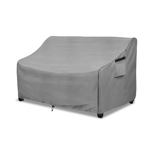 okcool Heavy Duty Patio Sofa Cover 100 Waterproof 3Seater Outdoor Sofa Cover Fits up to 85W x 38D x 35H Inches Lawn Patio Furniture CoversGrey - Image 1