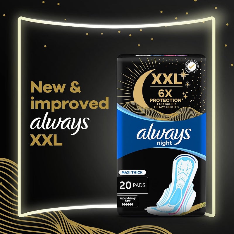 Always Pads Maxi Thick XXL for Super Heavy Night 20 Sanitary Pads - Image 2