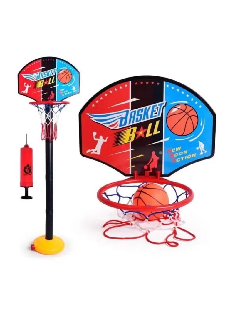 Children'S Basketball Hoop With Ball And Pump – Colorful Sports Design – Adjustable Height - Image 1