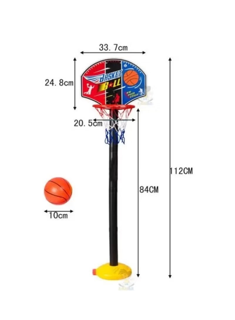 Children'S Basketball Hoop With Ball And Pump – Colorful Sports Design – Adjustable Height - Image 4
