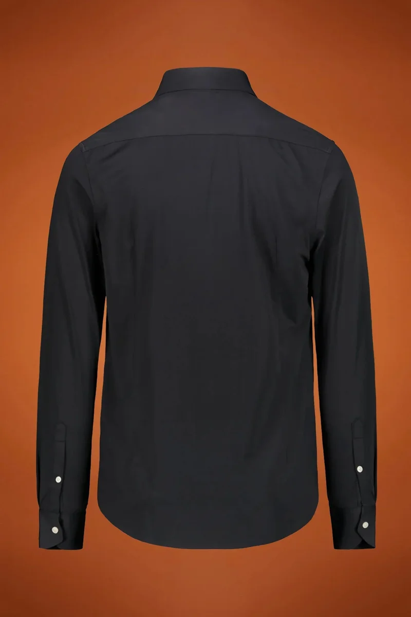 Doppelganger Black Men's welding shirts with classic collar nylon fabric solid colour regular fit - Black for Men | Best Price UAE