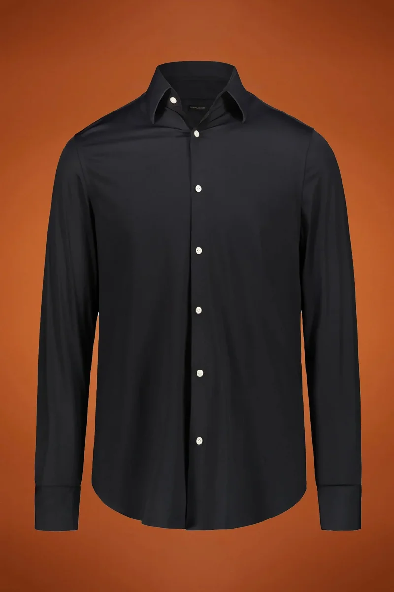 Men's welding shirts with classic collar nylon fabric solid colour regular fit - Black