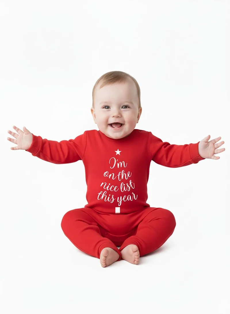 babyqlo I’m On The Nice List Red Christmas Romper