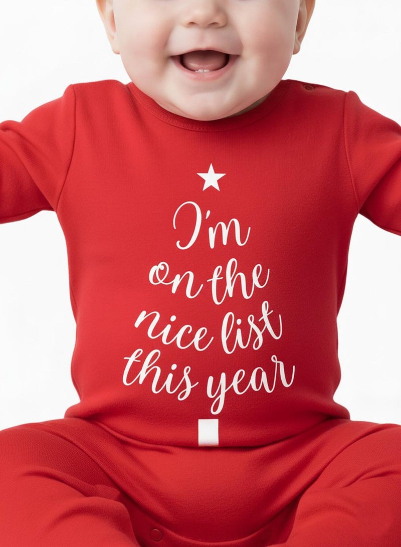 babyqlo I’m On The Nice List Red Christmas Romper - Image 5