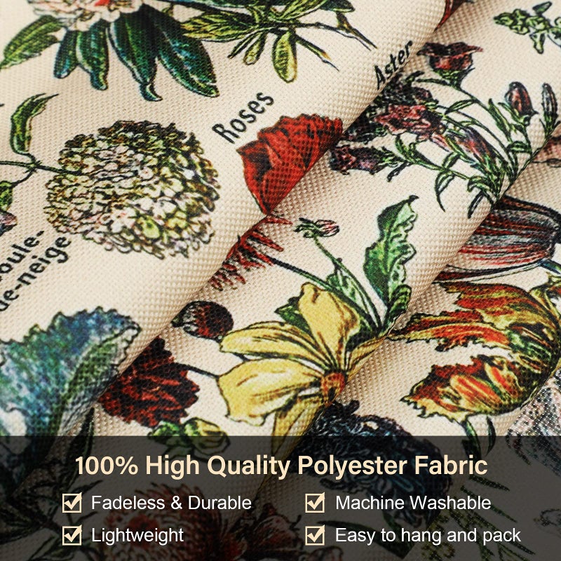 Tegeme Vintage Tapestry 52 x 13 Inch, Long Vertical Wall Hanging Reference Illustrative Botanical Tassel Tapestry for Bedroom Living Room Home Decoration(Flower) - Image 3