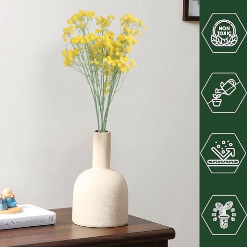HOMEVERSE 05 Pcs Baby Breath/Gypsophila Artificial Fake Silk Plants Wedding Party Decoration Real Touch Flowers DIY Home Garden(Yellow-05) - Image 4