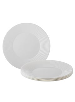 Dania Set of 6 plain white Arcopal glass plates, size 27 cm  - Image 1