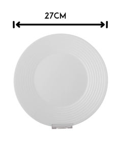 Dania Set of 6 plain white Arcopal glass plates, size 27 cm  - Image 3