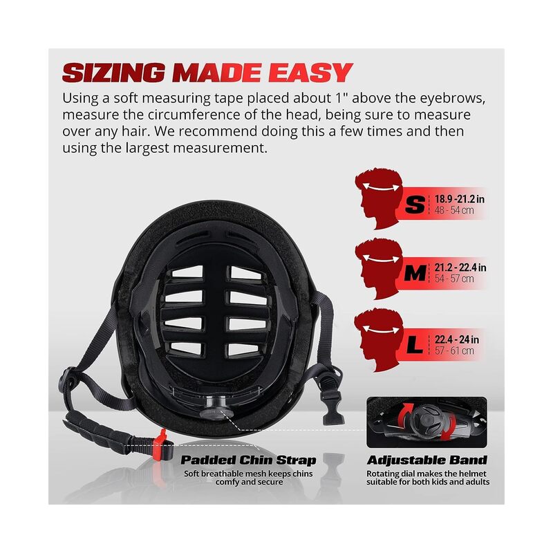 Multi-Sport Scooter, Bicycle Helmet, Roller Skating Helmet, Skateboard Helmet for Adults, Youth  Kids | Kids Helmet, Bike Helmet for Men  Women | Impact-Absorbing Core (Size : M) - Image 2