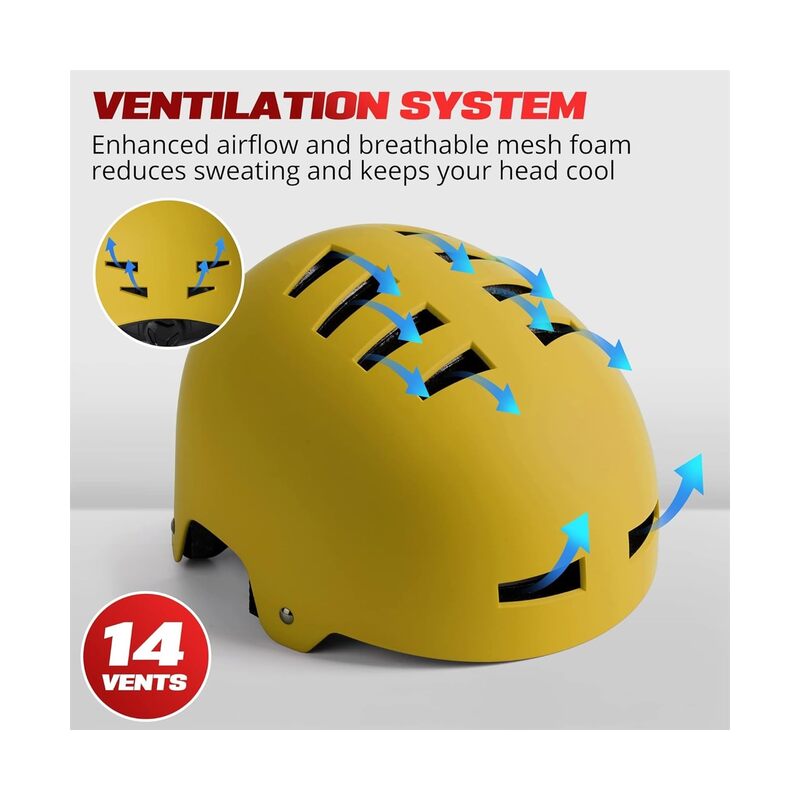 Multi-Sport Scooter, Bicycle Helmet, Roller Skating Helmet, Skateboard Helmet for Adults, Youth  Kids | Kids Helmet, Bike Helmet for Men  Women | Impact-Absorbing Core (Size : M) - Image 3