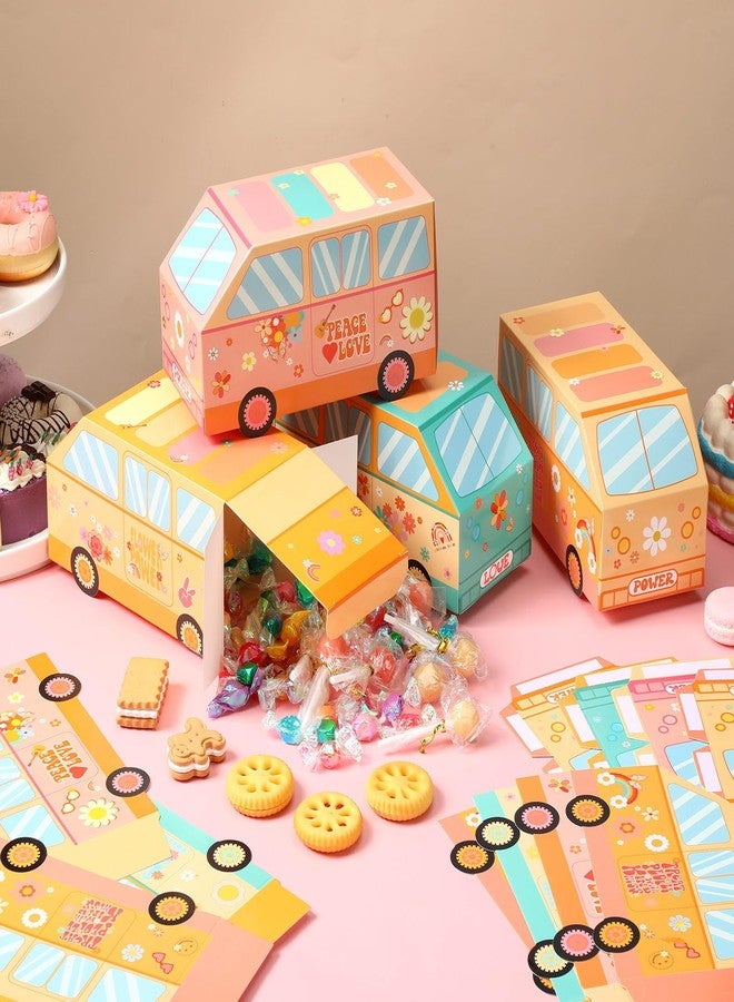 تيكيونايت مجموعة تيك يونايت المكونة من 24 صندوق هدايا حفلات مميزة، تتضمن زينة مركزية لحفلات أعياد الميلاد على طراز الهيبي، وشعارات السلام، وأزهار الأقحوان، وقوس قزح، ومستلزمات تزيين حفلات أعياد الميلاد بأسلوب بوهو هيبي. - Image 3