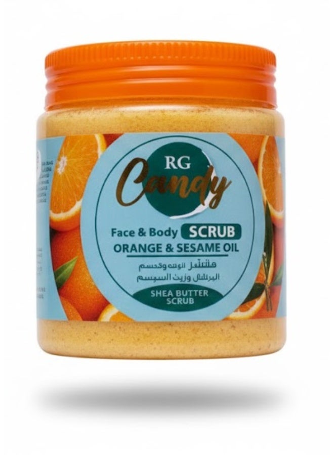 CANDY Face & Body scrub - orange & sesame oil with shea butter - 200 ml