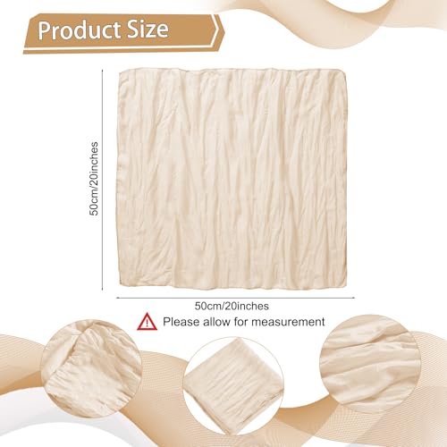LZY 120 Pack Gauze Cheesecloth Napkins 20x20 Inch Dinner Cloth Napkins, Soft Boho Table Napkins Rustic Wrinkled Cheese Cloth Napkins Bulk for Wedding Party Baby Shower Event Decor (Ivory) - Image 2