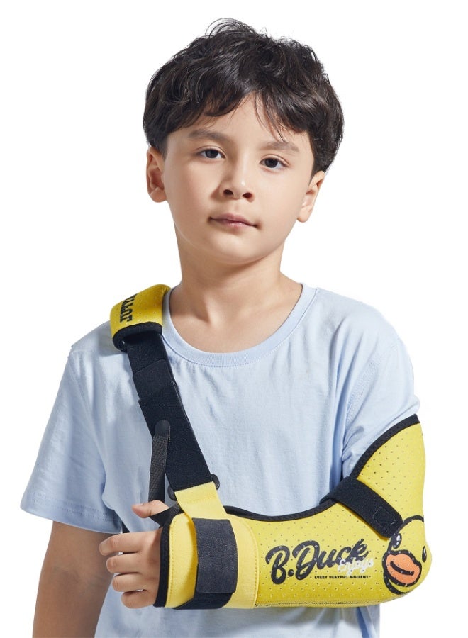 فيلبو Kids Arm Sling Shoulder Immobilizer with Waist Strap Sponge Filled Holder Support Brace for Child Boy Girl - Image 1