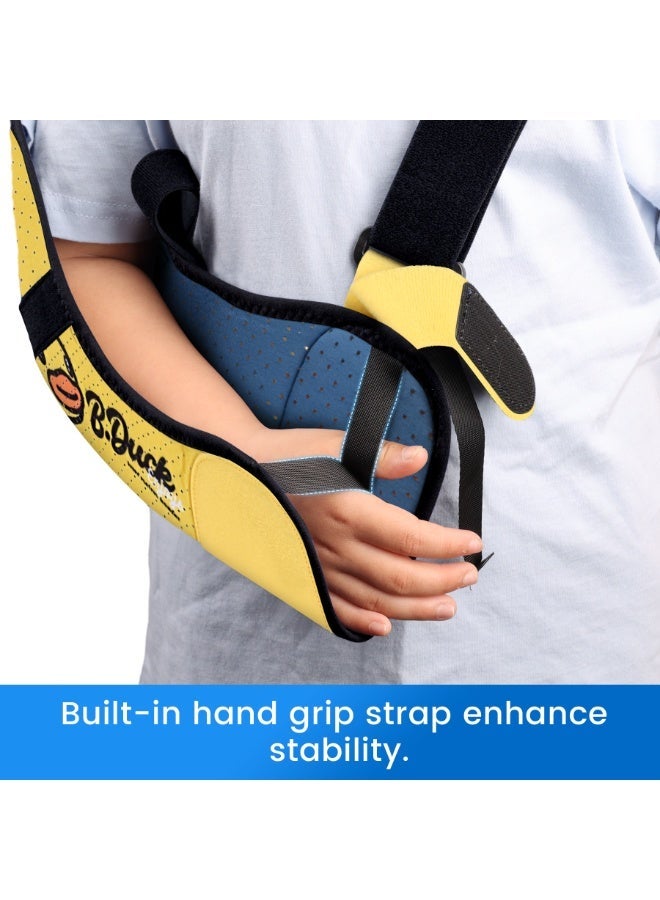 فيلبو Kids Arm Sling Shoulder Immobilizer with Waist Strap Sponge Filled Holder Support Brace for Child Boy Girl - Image 3