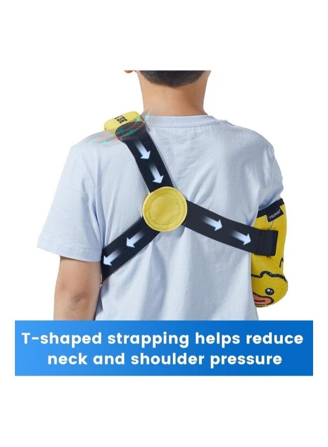 فيلبو Kids Arm Sling Shoulder Immobilizer with Waist Strap Sponge Filled Holder Support Brace for Child Boy Girl - Image 5