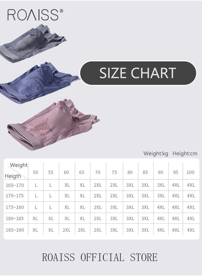 roaiss - Men Boxers 3 Pack Set Trend Men Teenage Boys Underwear Short Briefs High Elastic Classic Underwear - Image 1