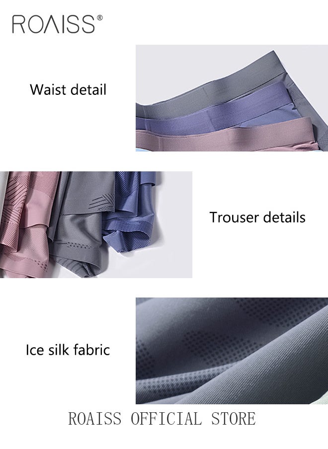 roaiss - Men Boxers 3 Pack Set Trend Men Teenage Boys Underwear Short Briefs High Elastic Classic Underwear - Image 1