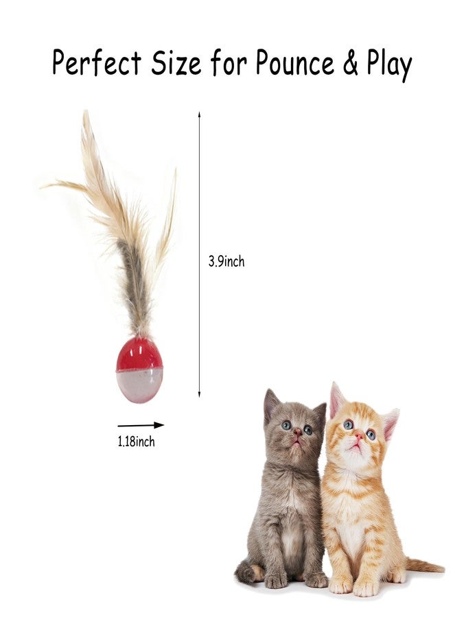ZLMC Fruit-Shaped 4-Pack Cat Ball Toy with Natural Feathers, Feather Cat Toy for Indoor Cats and Playful Kittens, Fun Exercise & Play - Image 3