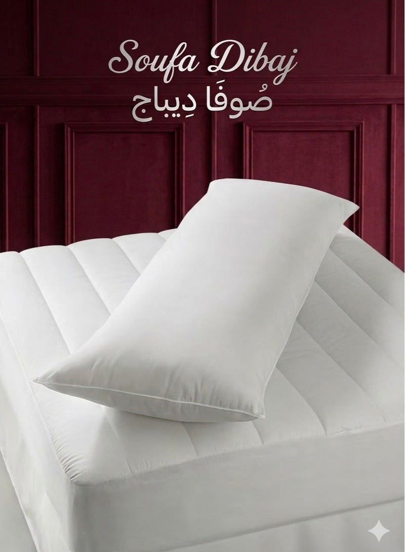 صوفة ديباج 1 قطع | مخده نوم طويلة سادة من مايكروفايبر - أبيض 150x50سم - Image 1