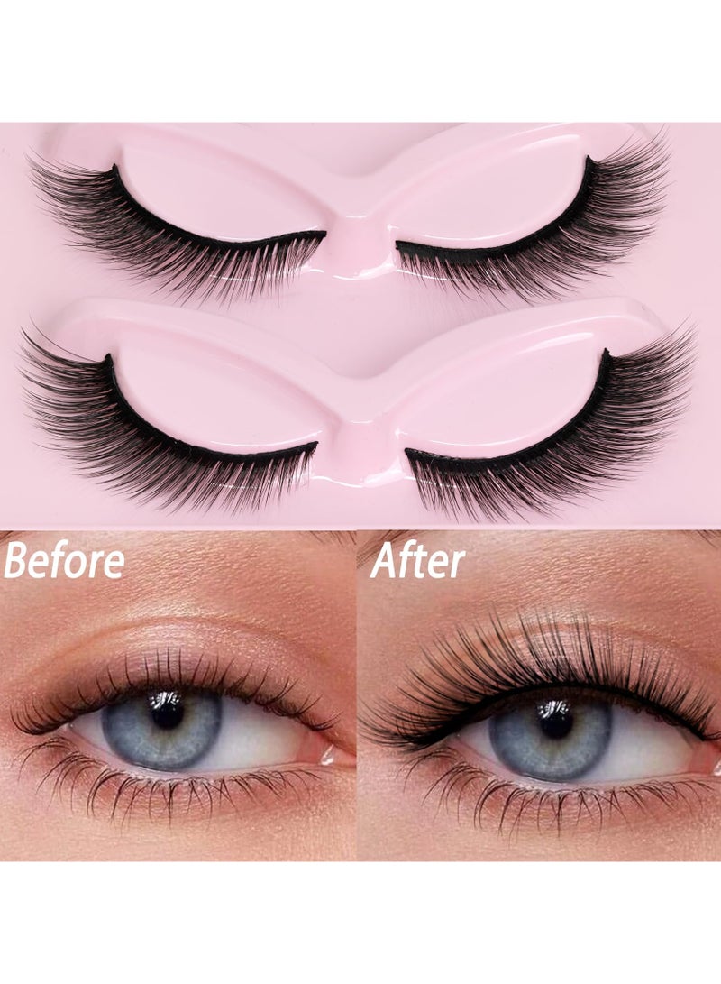 SYOSI 5 Pairs Fox Eye Lashes Wispy, Cat Eye False Eyelashes with Thick Curls and Multi-Layered Eyelashes to Lengthen 3D Eyelashes, Faux Mink Lashes Pack, Fake Lashes - Image 3