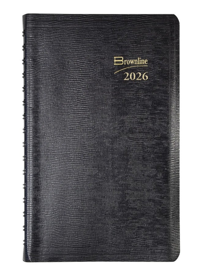 براونلاين مخطط براونلاين® الأساسي الأسبوعي/الشهري لعام 2026، 12 شهرًا، من يناير إلى ديسمبر، تجليد حلزوني مزدوج، 8.5 بوصة × 6.75 بوصة، أسود (CB850.BLK-26) - Image 1