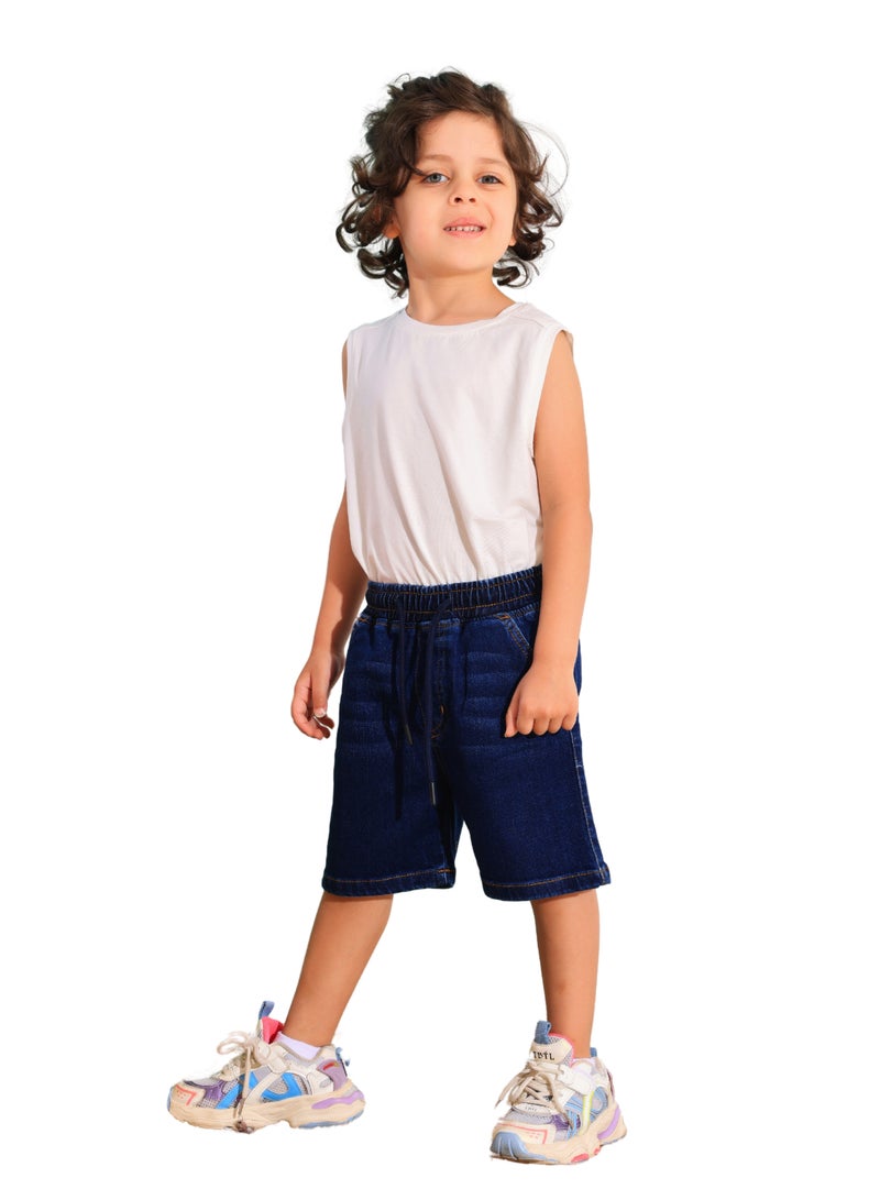JBS DENIM Boys' navy blue denim shorts - Image 2