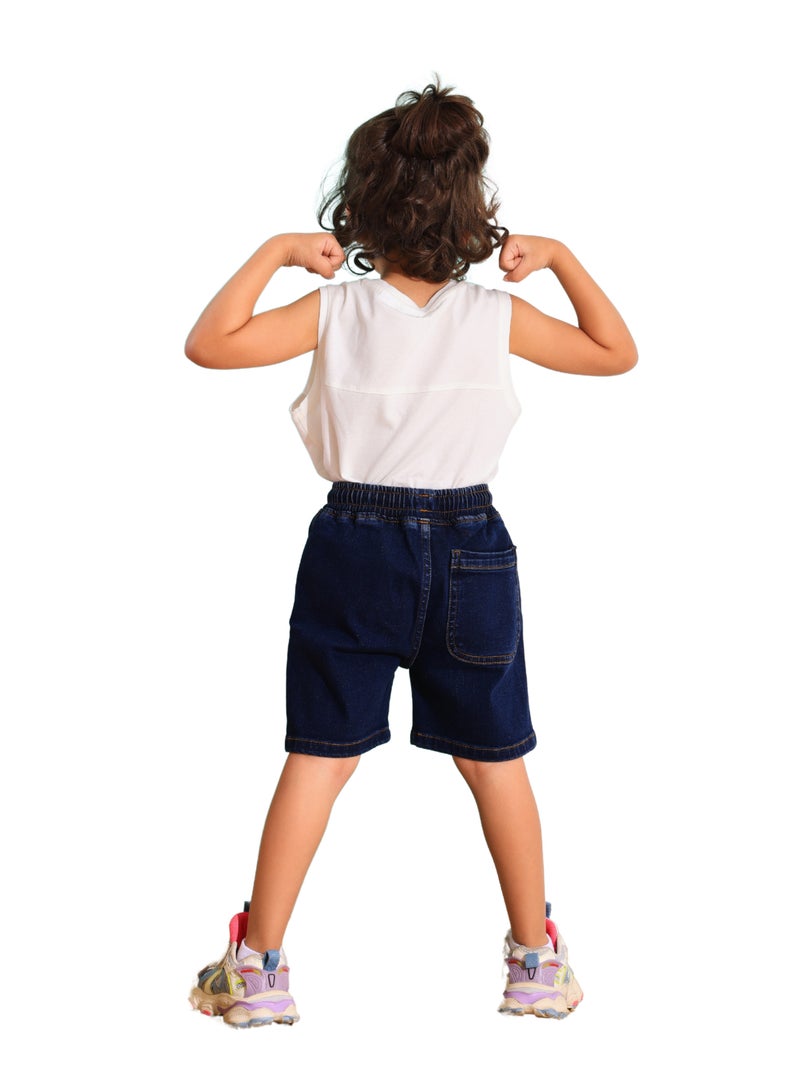 JBS DENIM Boys' navy blue denim shorts - Image 3
