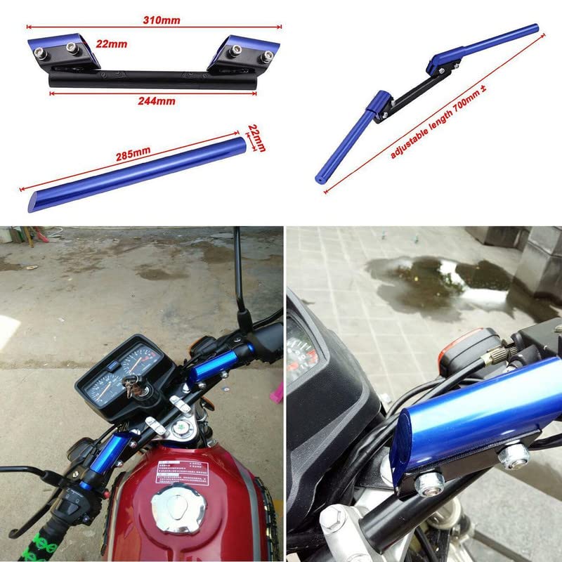 Lovmoto Universal 7/8" 22mm Motorcycle Handlebars Bike Handle bar Unit Rising Drag Handle Bar for Cruiser Cafe Racer(Blue) Comfortable with Splen-dor Pl-us - Image 4