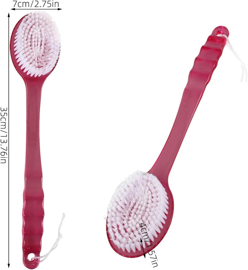 GANAZONO 3pcs Long Handle Silicone Bath Brush Set for Back Cleaning and Massage, Dual-Sided Body Scrubber for Shower and Bathing Accessories Random Color Random Style - Image 2
