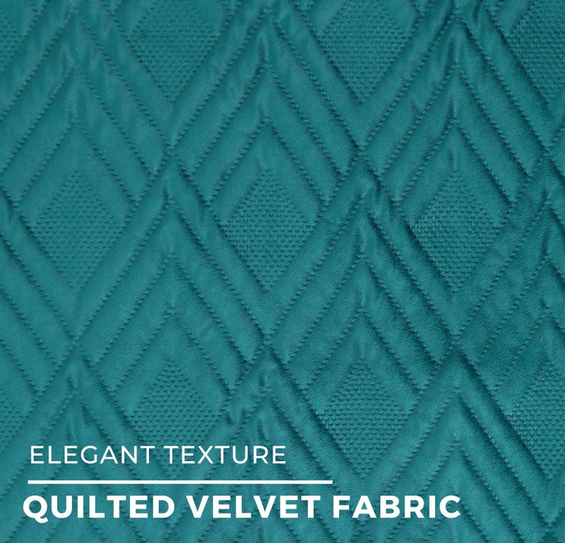 Fashion Throw 'Homefrill Series' Sofa Cover L Shape 6 Seater Sofa Cover Premium Velvet Frill | Anti-Slip Sofa Slipcovers for Living Room Covers for Wooden Furniture Teal, L-Shape(3+3)+ Back - Image 3