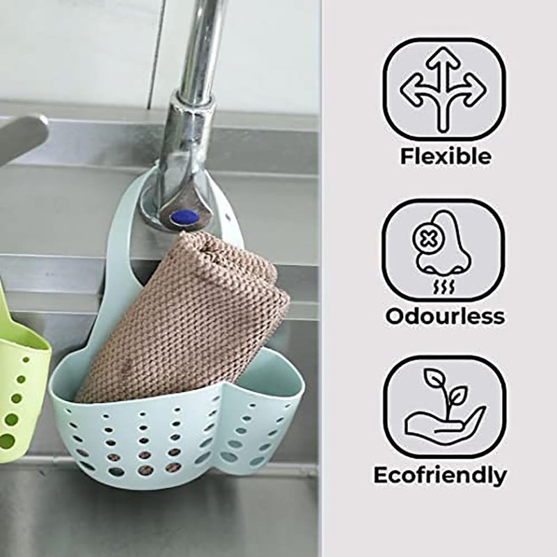 Kuber Industries Kitchen & Bathroom Organizer|Multipurpose Basket Shelf For Kitchen & Bathroom|Premium TPR|Adjustable Snap Fastener|Non-Toxic & Odor-less|Flexible & Durable|Pack of 2|TM15008|Multi - Image 5