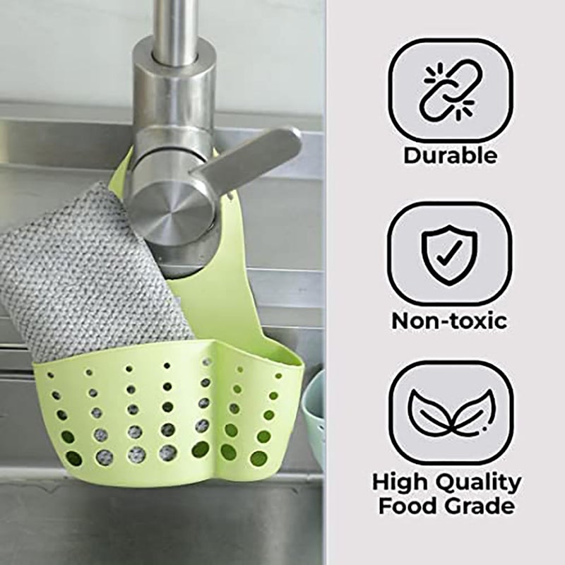 Kuber Industries Kitchen & Bathroom Organizer|Multipurpose Basket Shelf For Kitchen & Bathroom|Premium TPR|Adjustable Snap Fastener|Non-Toxic & Odor-less|Flexible & Durable|Pack of 2|TM15008|Multi - Image 4