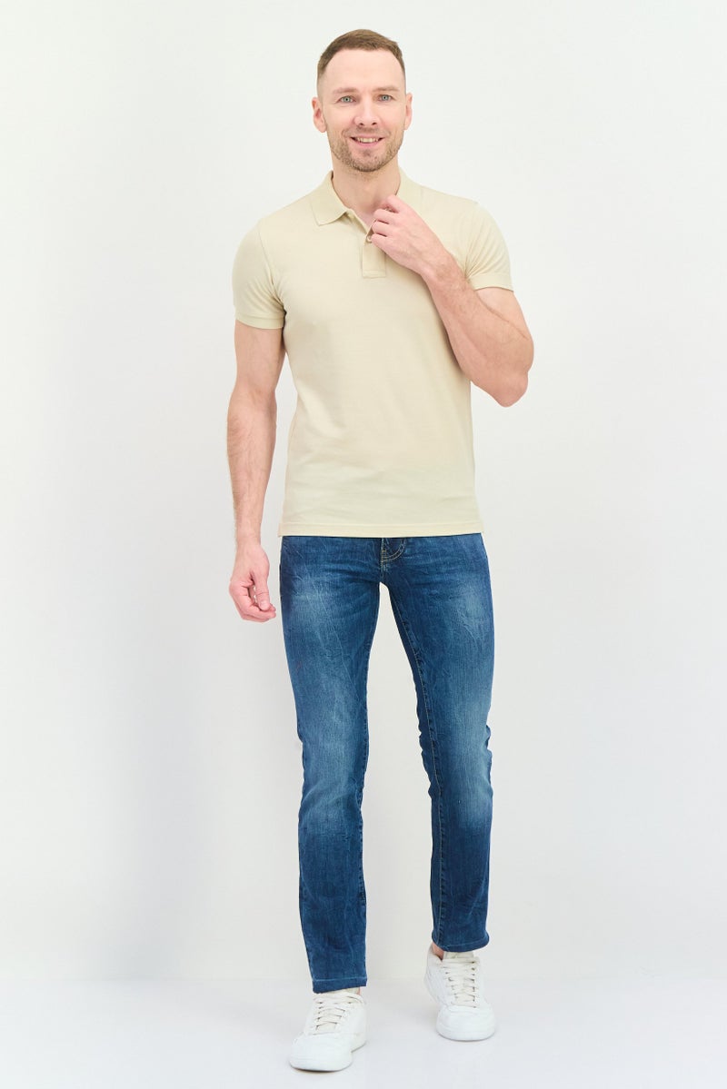 GAS Men Slim Fit Washed Stretchable Denim Jeans, Blue - Image 4