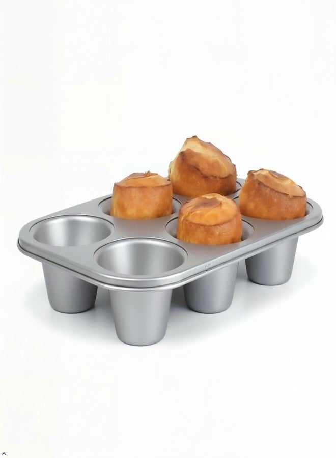 wivplik Nonstick Popover Pan, Extra Deep,6-Cup Capacity, Heavy-Duty Steel,13x9inch,Compact Design Fits Small Ovens,450°F Oven Safe - Image 1