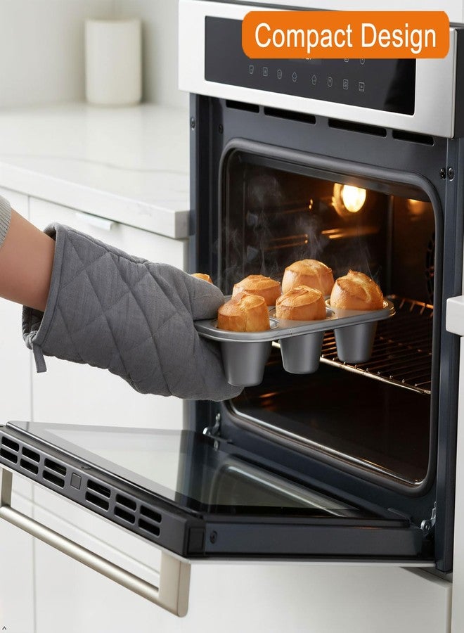 wivplik Nonstick Popover Pan, Extra Deep,6-Cup Capacity, Heavy-Duty Steel,13x9inch,Compact Design Fits Small Ovens,450°F Oven Safe - Image 5