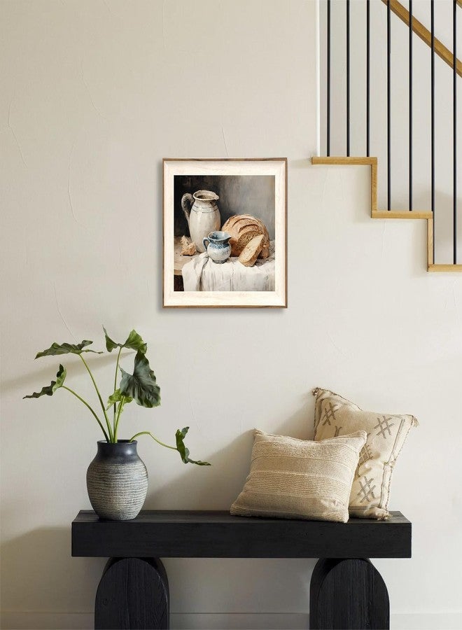 ASTRDECOR Framed Kitchen Wall Art, Modern Muted Still Life Painting Farmhouse Wall Decor, Sourdough Bread Canvas Wall Art Prints, Rustic Jars White Tablecloth Country Wall Decor Living Room-10''x 12'' - Image 5