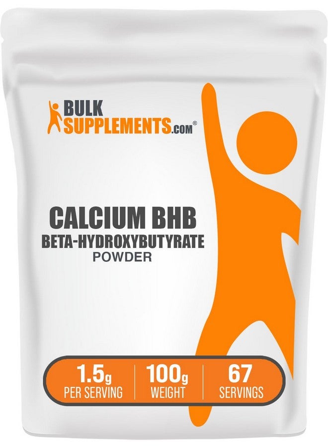 BulkSupplements مسحوق الكالسيوم BHB من BulkSupplements.com - مسحوق بيتا هيدروكسي بيوتيرات، مكمل BHB - بدون نكهة وخالي من الغلوتين، 1.5 جرام لكل حصة، 100 جرام (3.5 أونصة) (عبوة واحدة) - Image 1