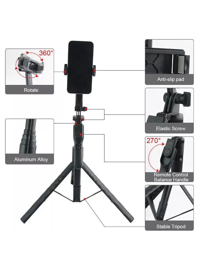 HUMJO 68inch Professional Cell Phone Holder & Camera Tripod Stand Remote Selfie Stick with 2 Fill Lights - Image 5