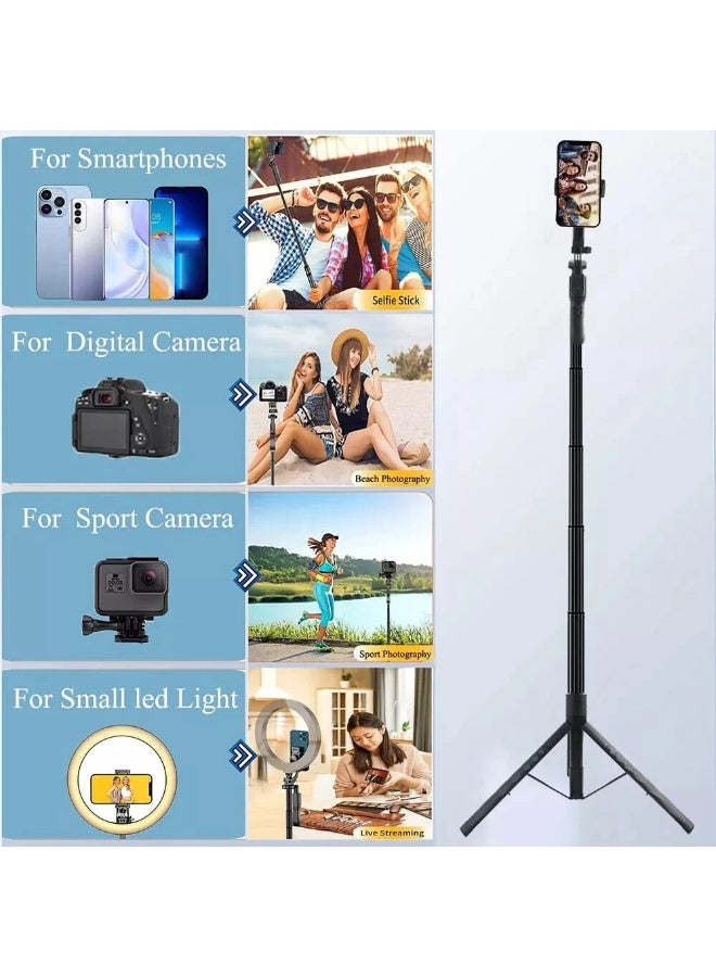 HUMJO 68inch Professional Cell Phone Holder & Camera Tripod Stand Remote Selfie Stick with 2 Fill Lights - Image 4