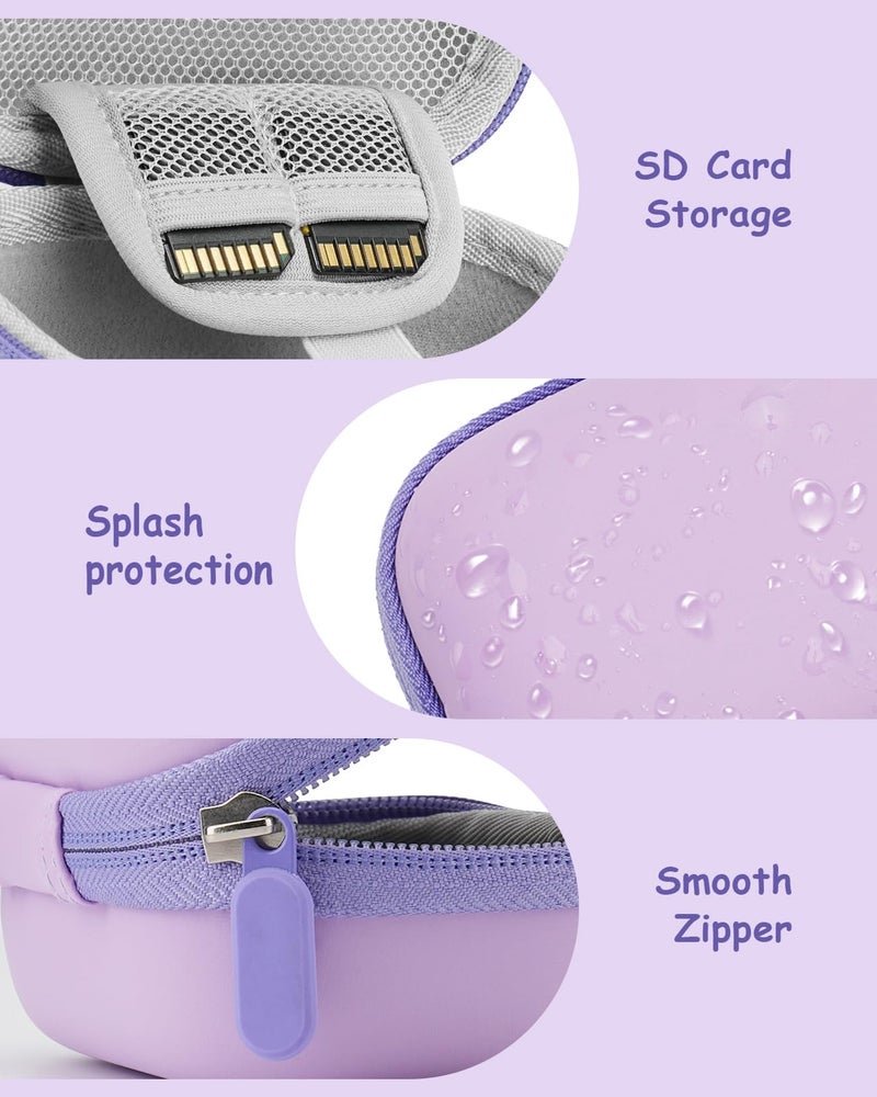 SQERO Camera Case for Digital Camera CAMKORY DC403 FHD 1080P/ KODAK PIXPRO FZ55/ FZ45/STUOGYUM DC402-AF, SD Card Storage Travel Carry Case Bag (Violet) - Image 3